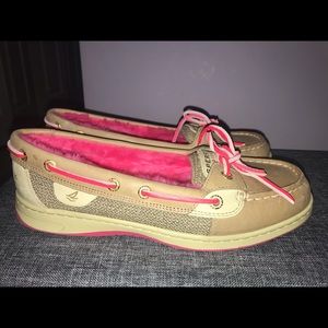 Women’s Pink Fur Lined Sperry Top-Siders